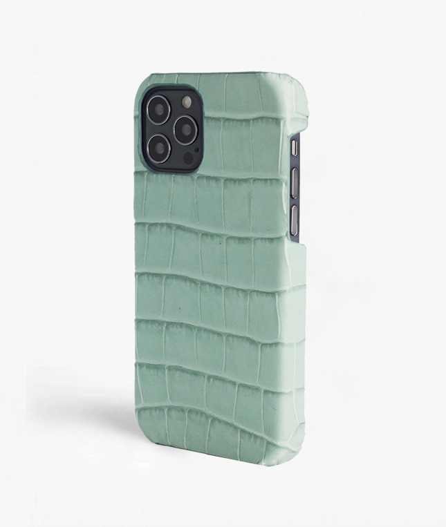 Funda iPhone 12/iPhone 12 Pro Croco Verde claro