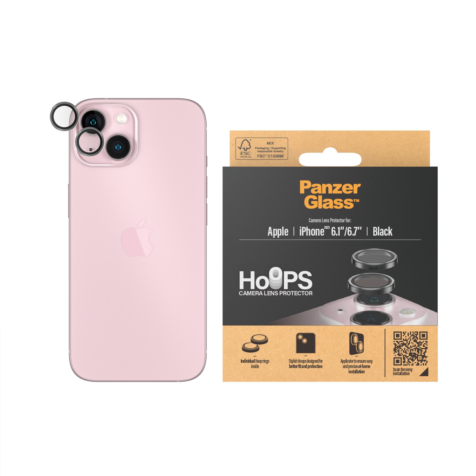 iPhone 15 Plus Hoops Camera Lens Protector Negro
