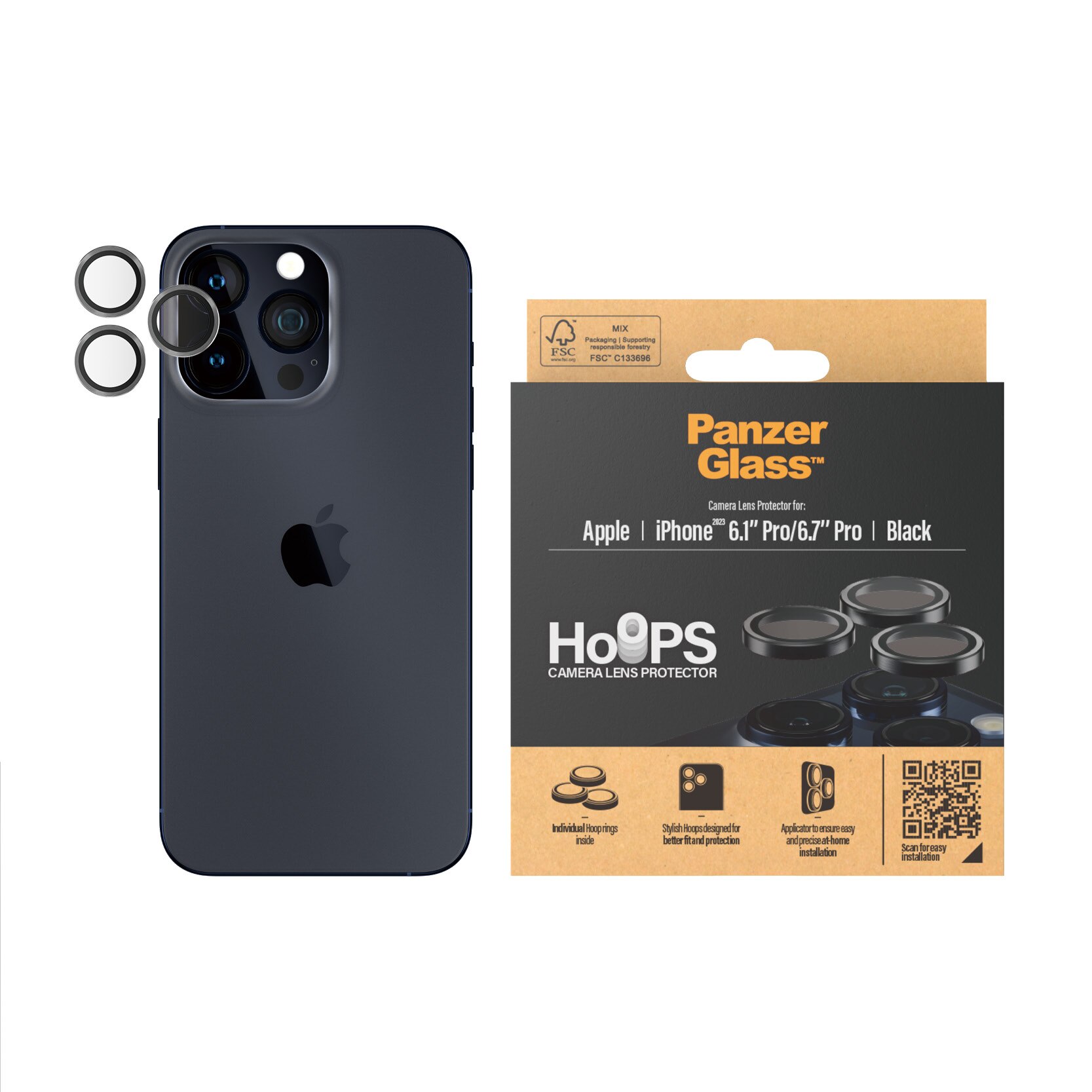 iPhone 15 Pro Max Hoops Camera Lens Protector Negro