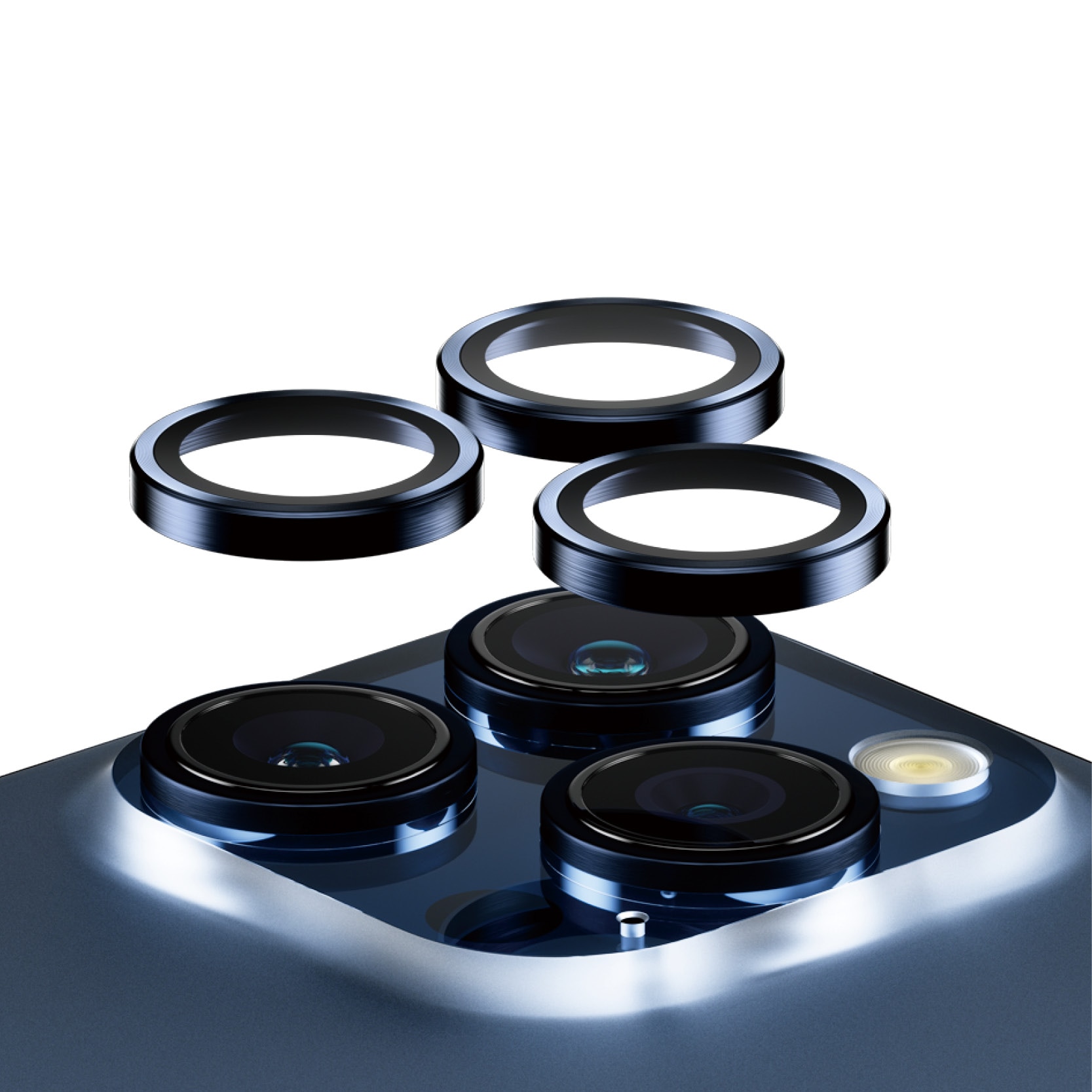 iPhone 15 Pro Max Hoops Camera Lens Protector Blue Metal