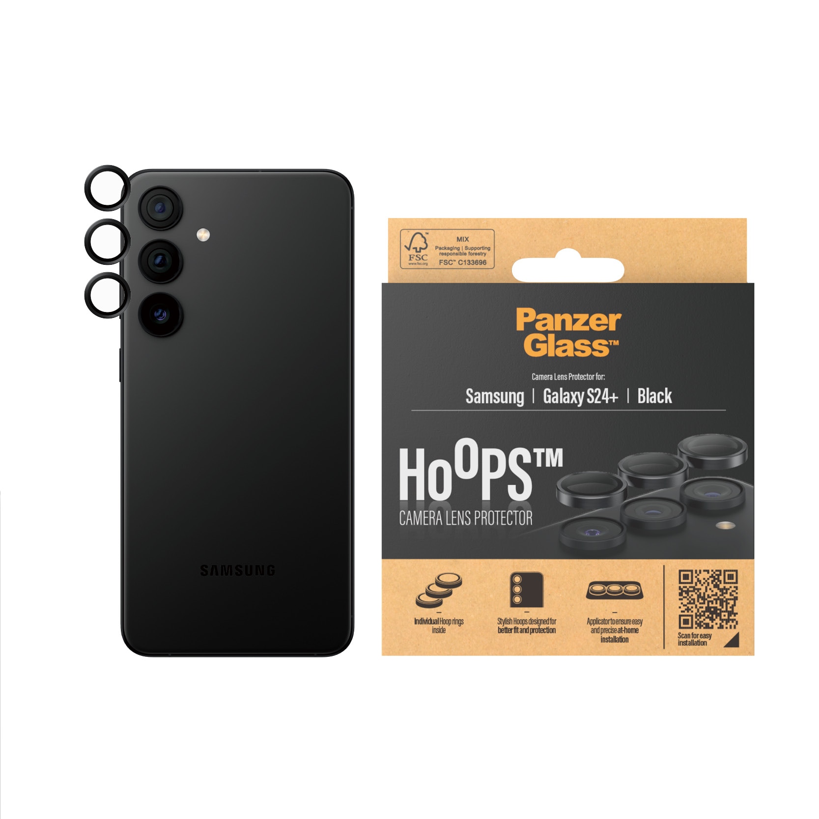 Samsung Galaxy S24 Plus Hoops Camera Lens Protector Negro