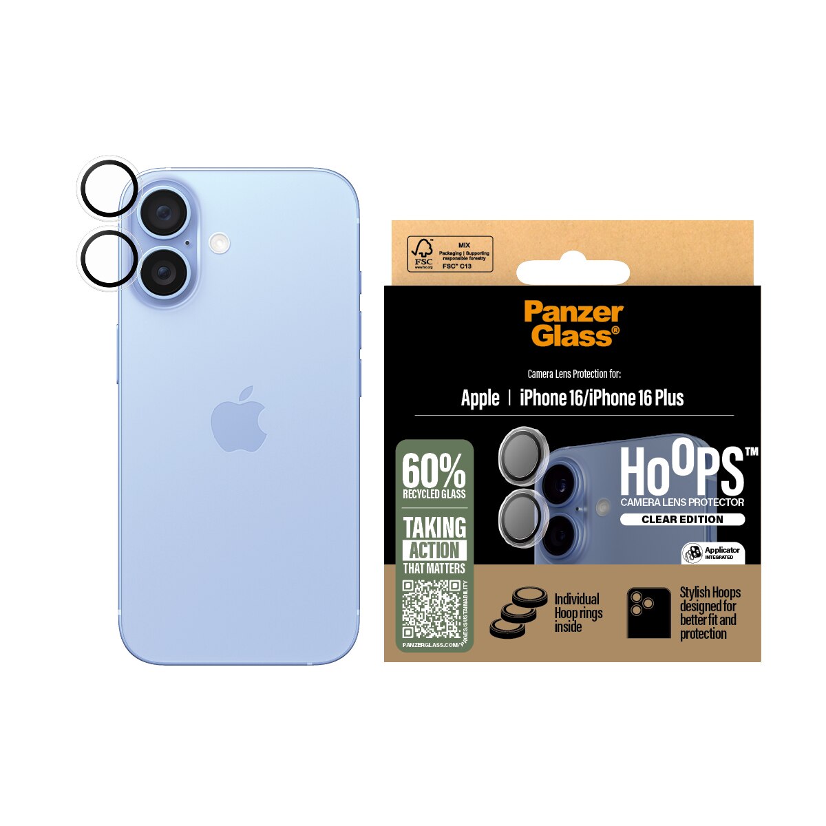 iPhone 16 Hoops Camera Lens Protector Transparente
