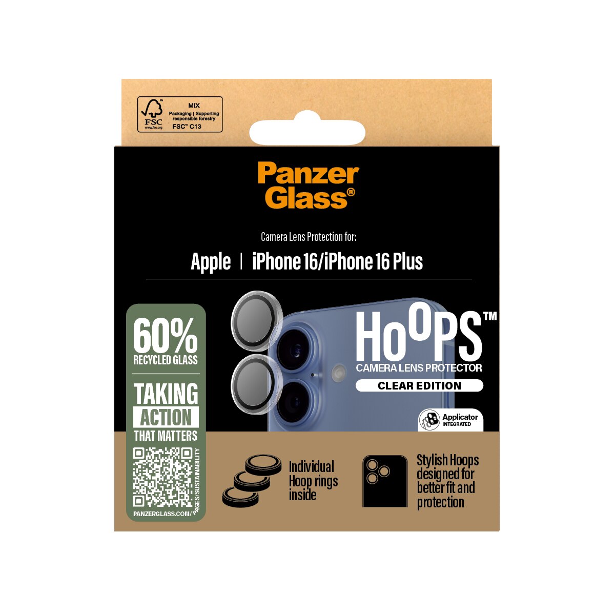 iPhone 16 Hoops Camera Lens Protector Transparente