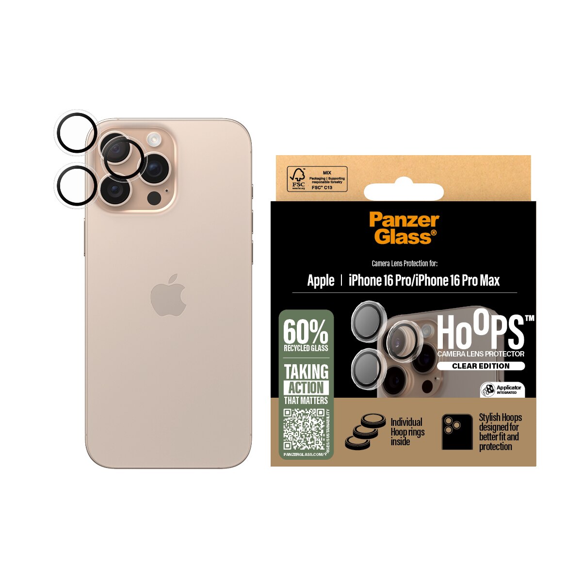 iPhone 16 Pro Max Hoops Camera Lens Protector Transparente
