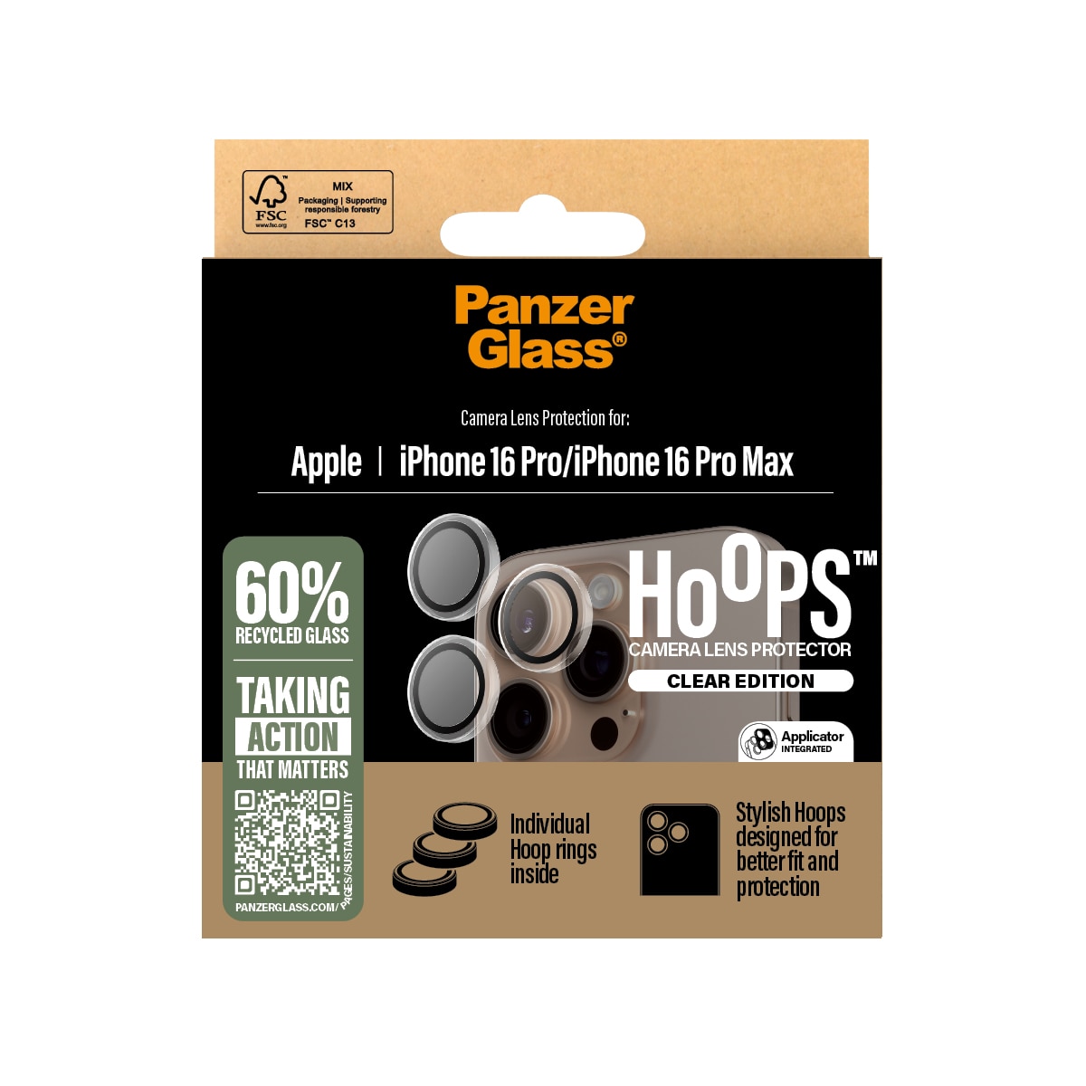 iPhone 16 Pro Max Hoops Camera Lens Protector Transparente