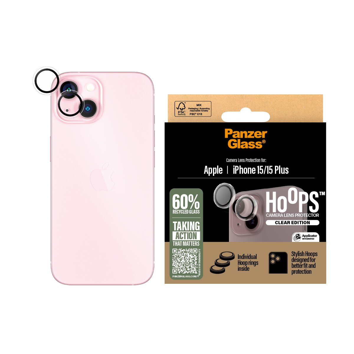 iPhone 15 Hoops Camera Lens Protector Transparente