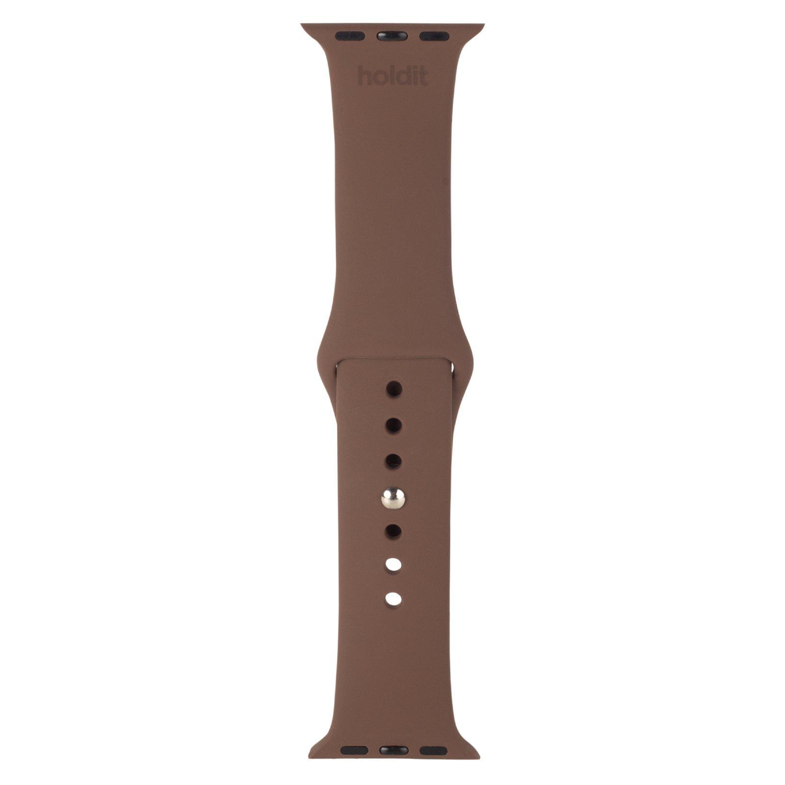 Correa de silicona Apple Watch 45mm Series 9 Dark Brown