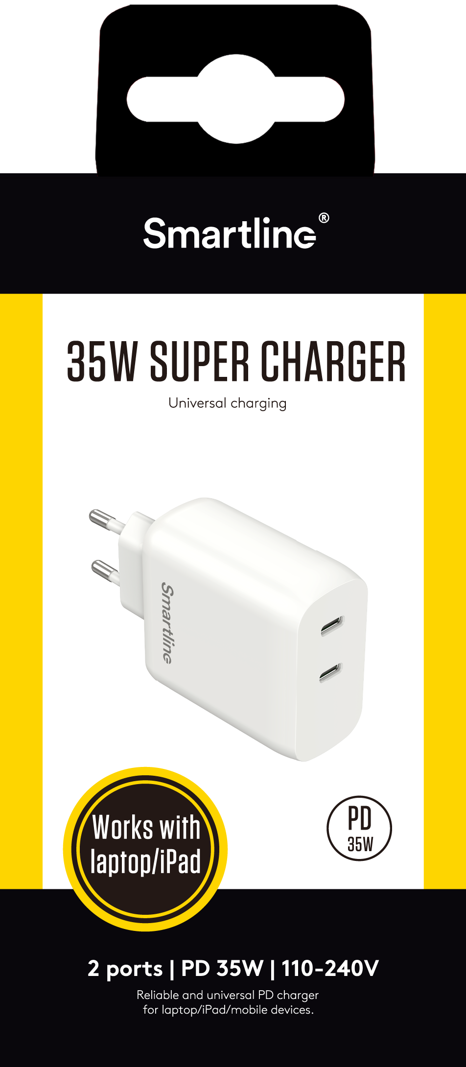 Adaptador de corriente USB-C de 35W Power Delivery blanco