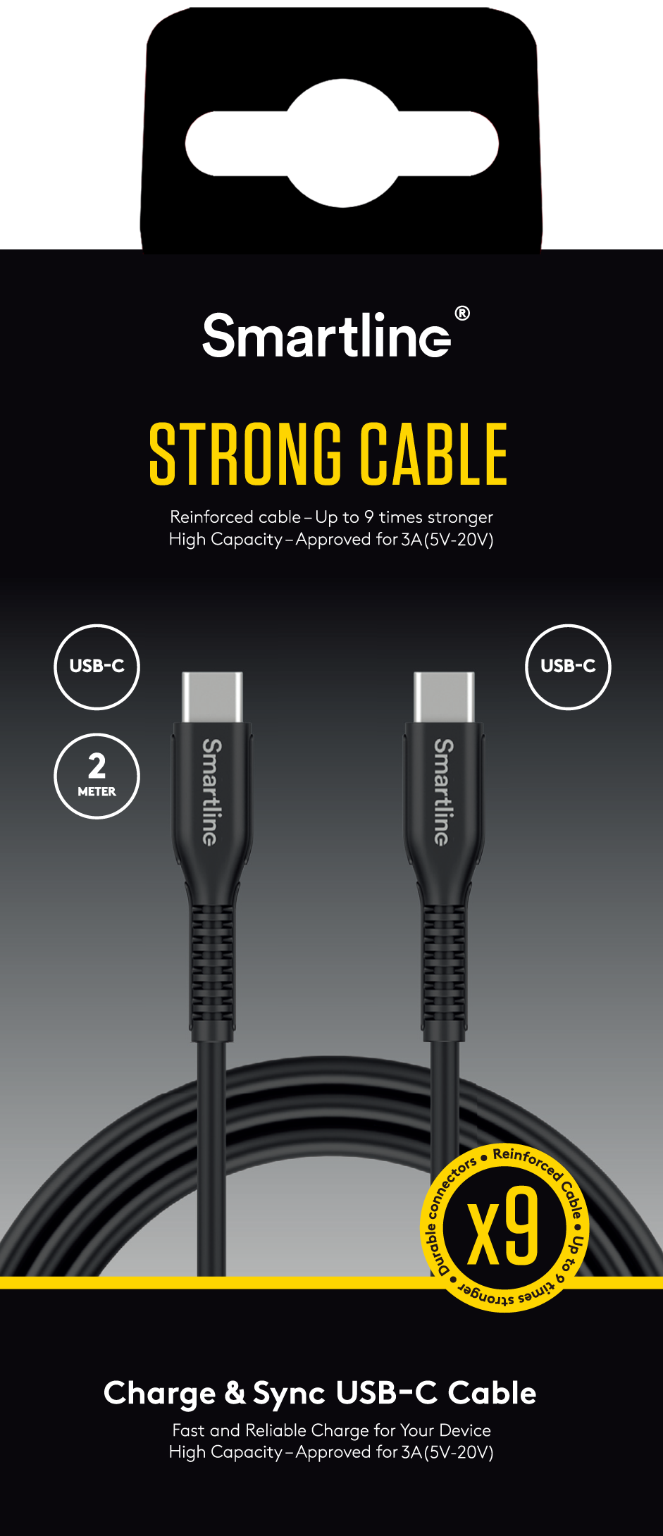 Strong Cable USB-C a USB-C 2 metros, negro