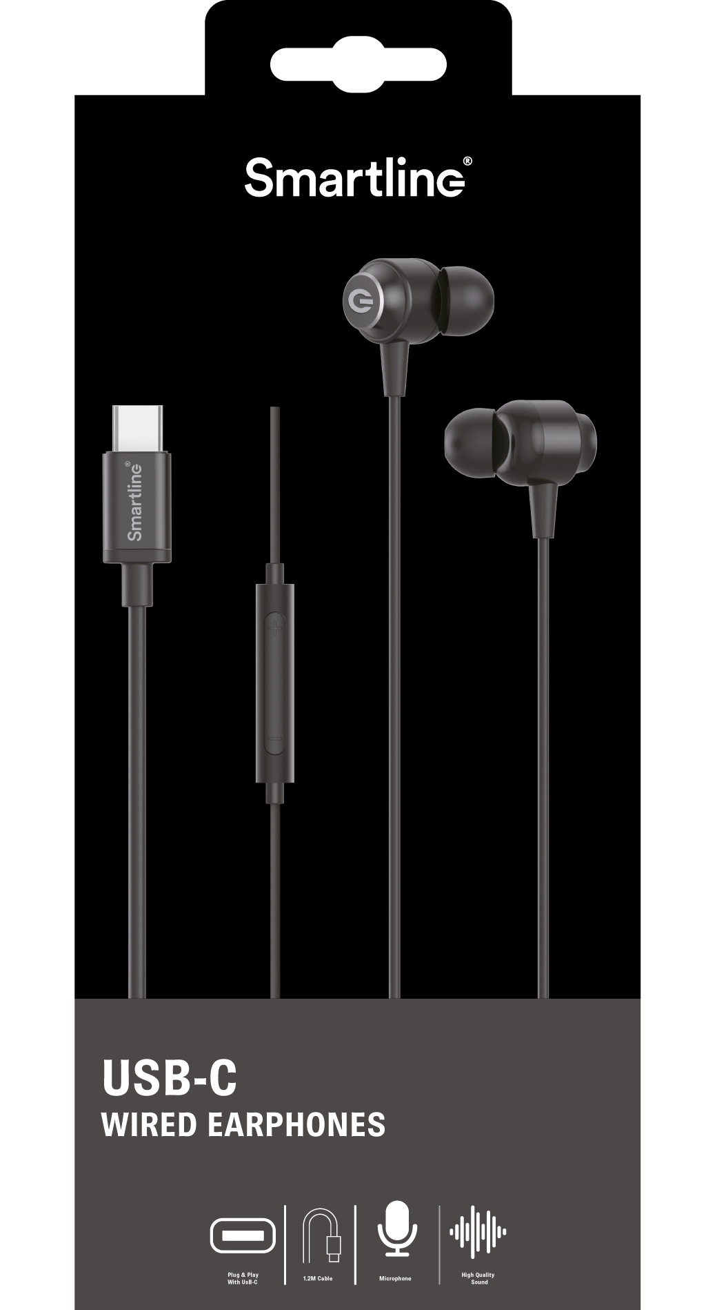 Auriculares con cable USB-C negro