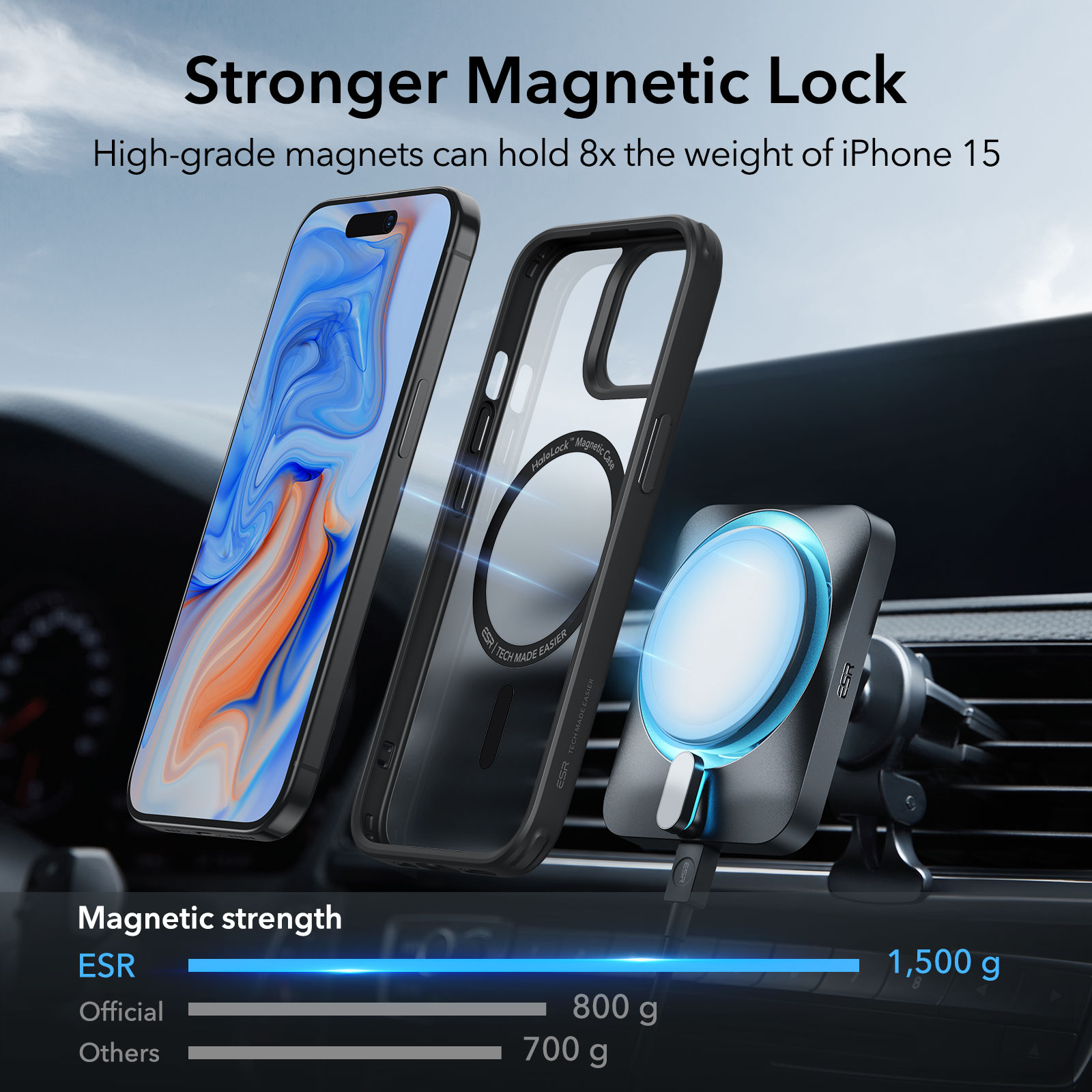 Classic Hybrid HaloLock MagSafe iPhone 15 Plus Negro