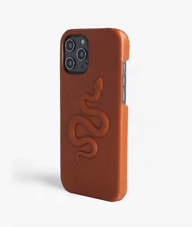 Funda iPhone 12 Pro Max Snake Cognac