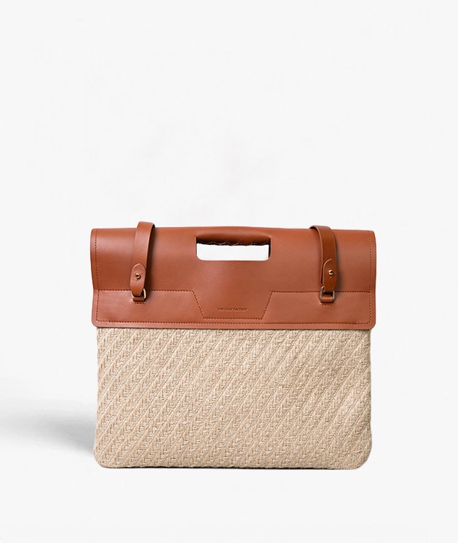 Trend Bag Jute Leather Vegetable Tanned Marrón