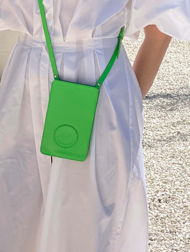 Smart Crossbody Bolsa Vegetable Tanned Smiley Verde