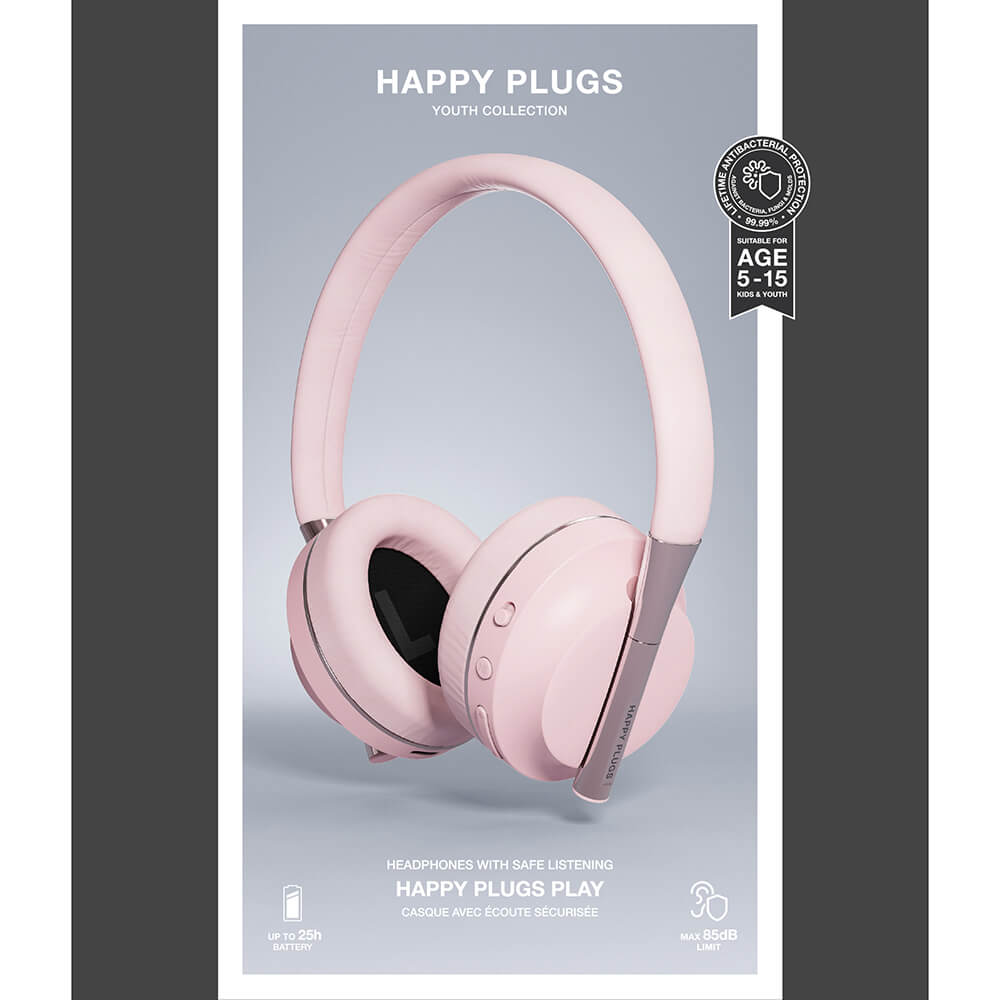 Play Youth Auriculares inalámbricos Over-Ear 85dB, rosado