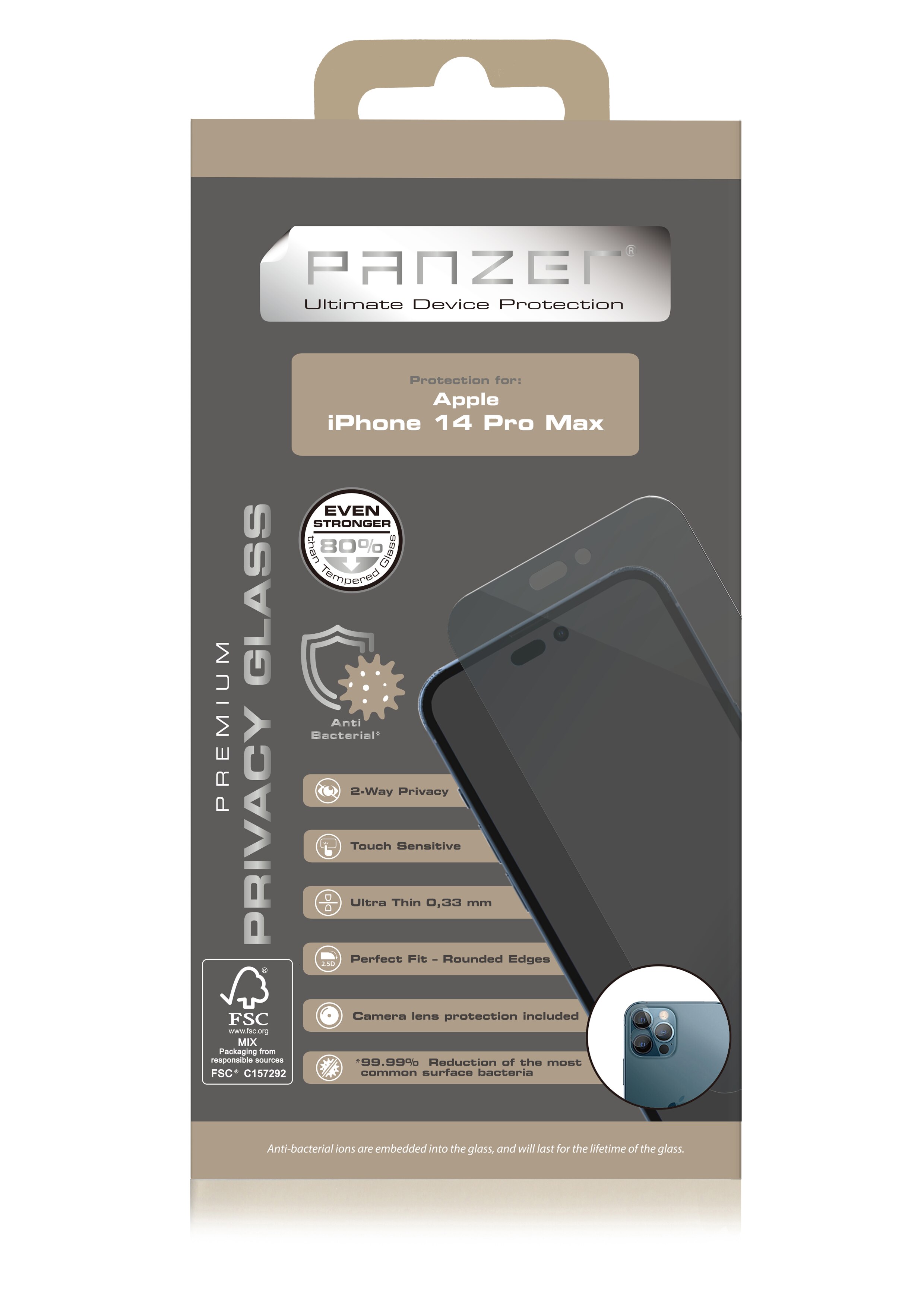 Full-Fit Glass iPhone 14 Pro Max Negro