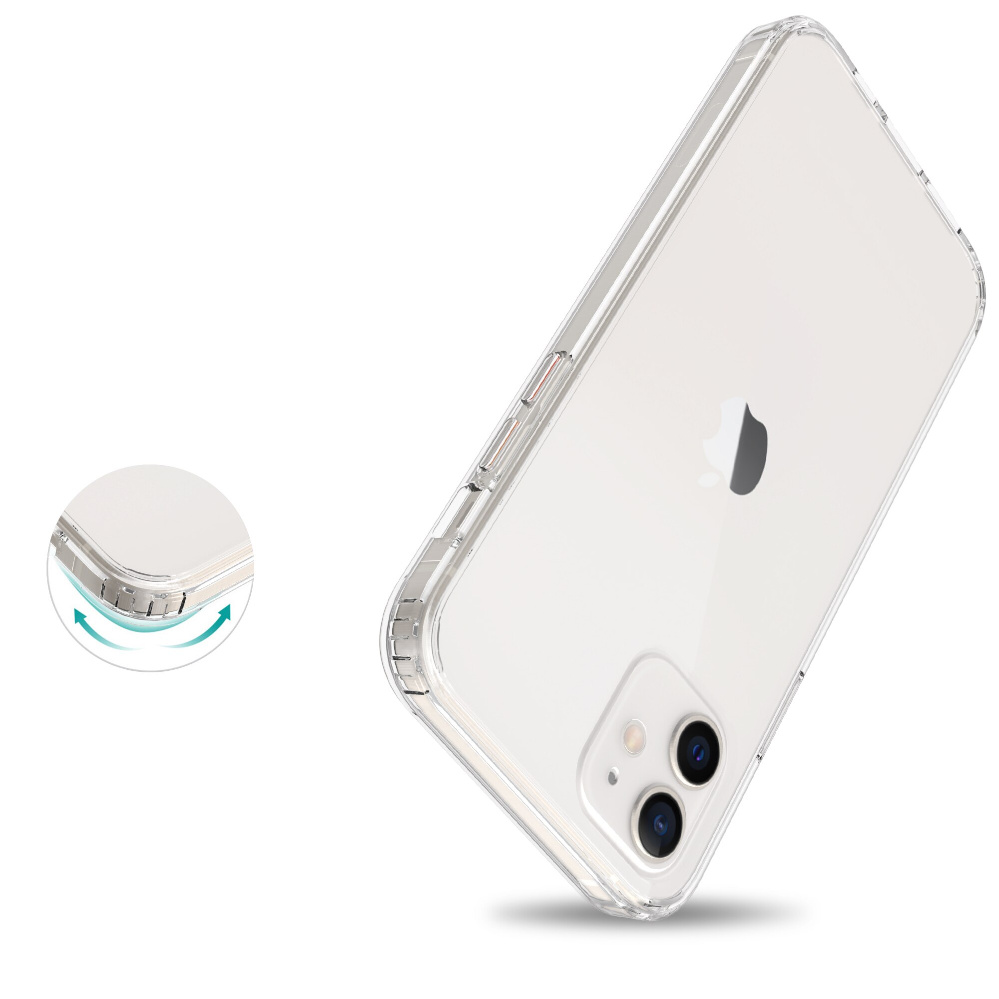 Funda híbrida para iPhone 12/iPhone 12 Pro Transparente