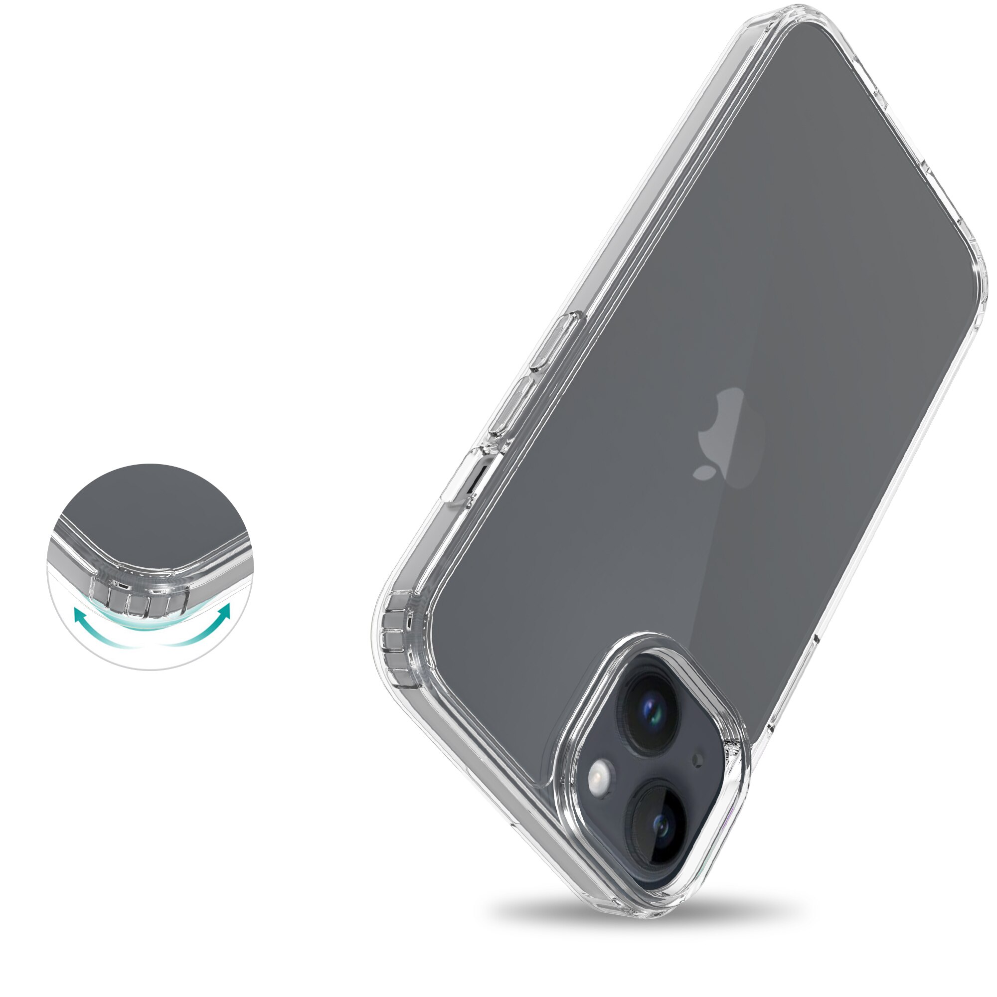 Funda híbrida para iPhone 14 Transparente