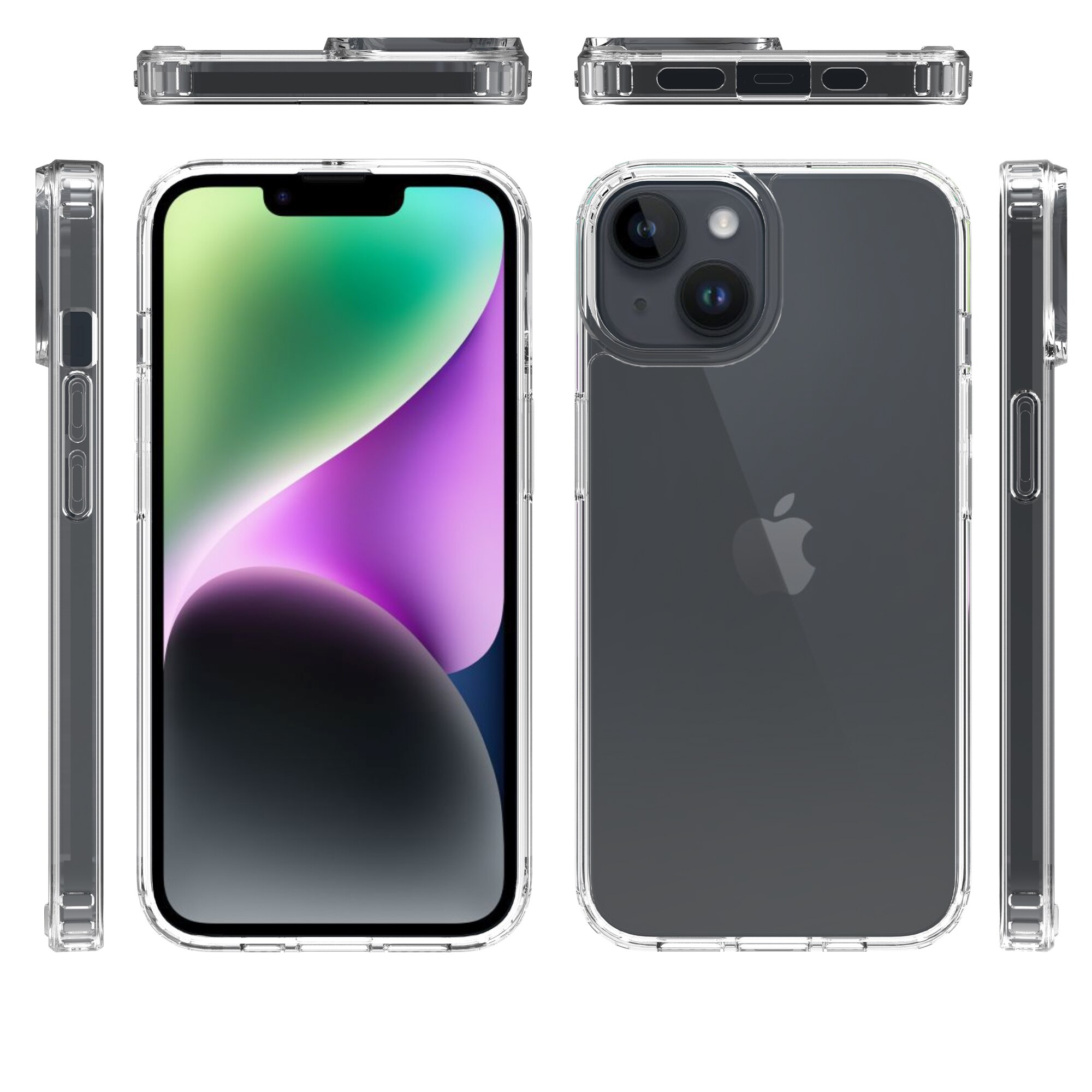 Funda híbrida para iPhone 14 Transparente