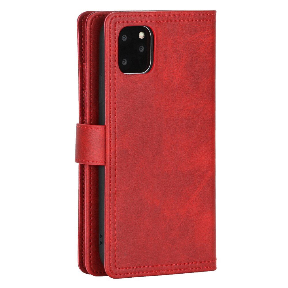 Multi-Slot tipo cartera de cuero iPhone 13 Rojo