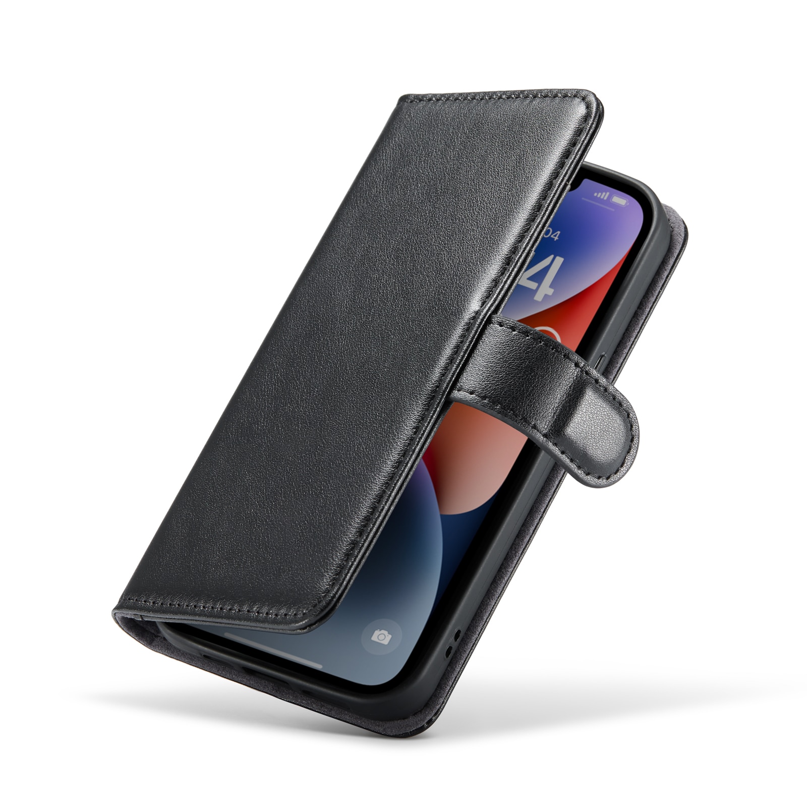 Funda de cuero genuino iPhone 13 Mini, Negro