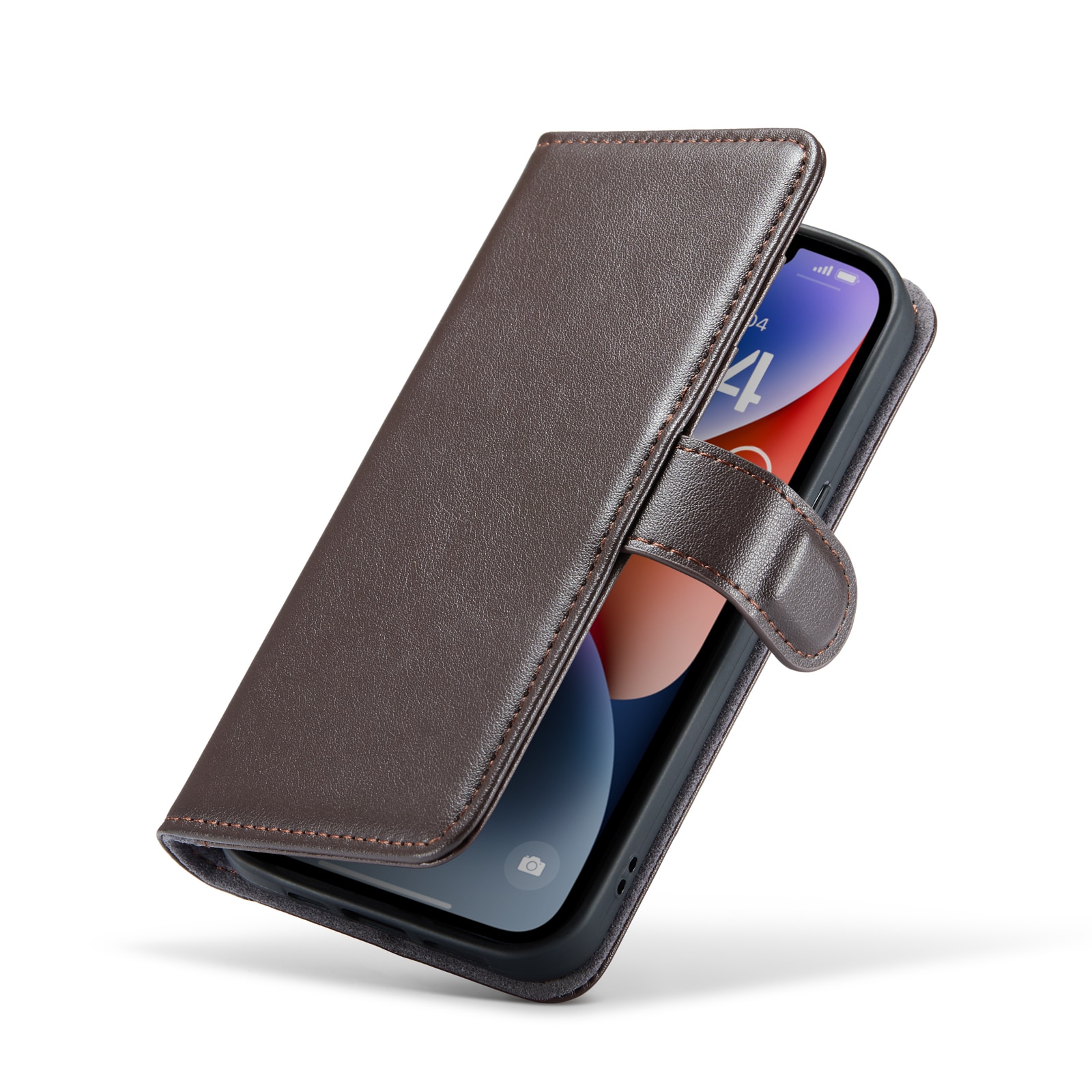 Funda de cuero genuino iPhone 13, Marrón
