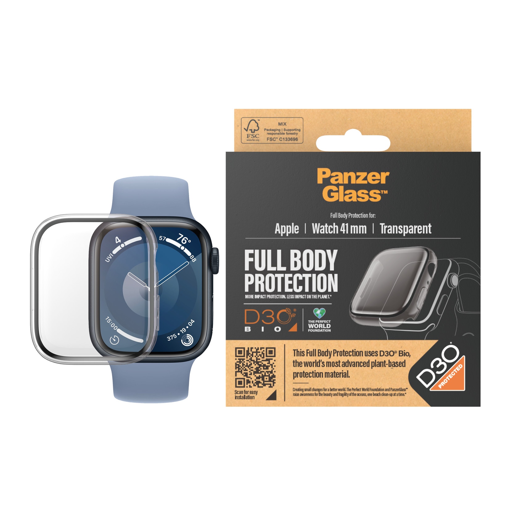 Full Body D3O Funda Apple Watch Series 7 41mm Transparente