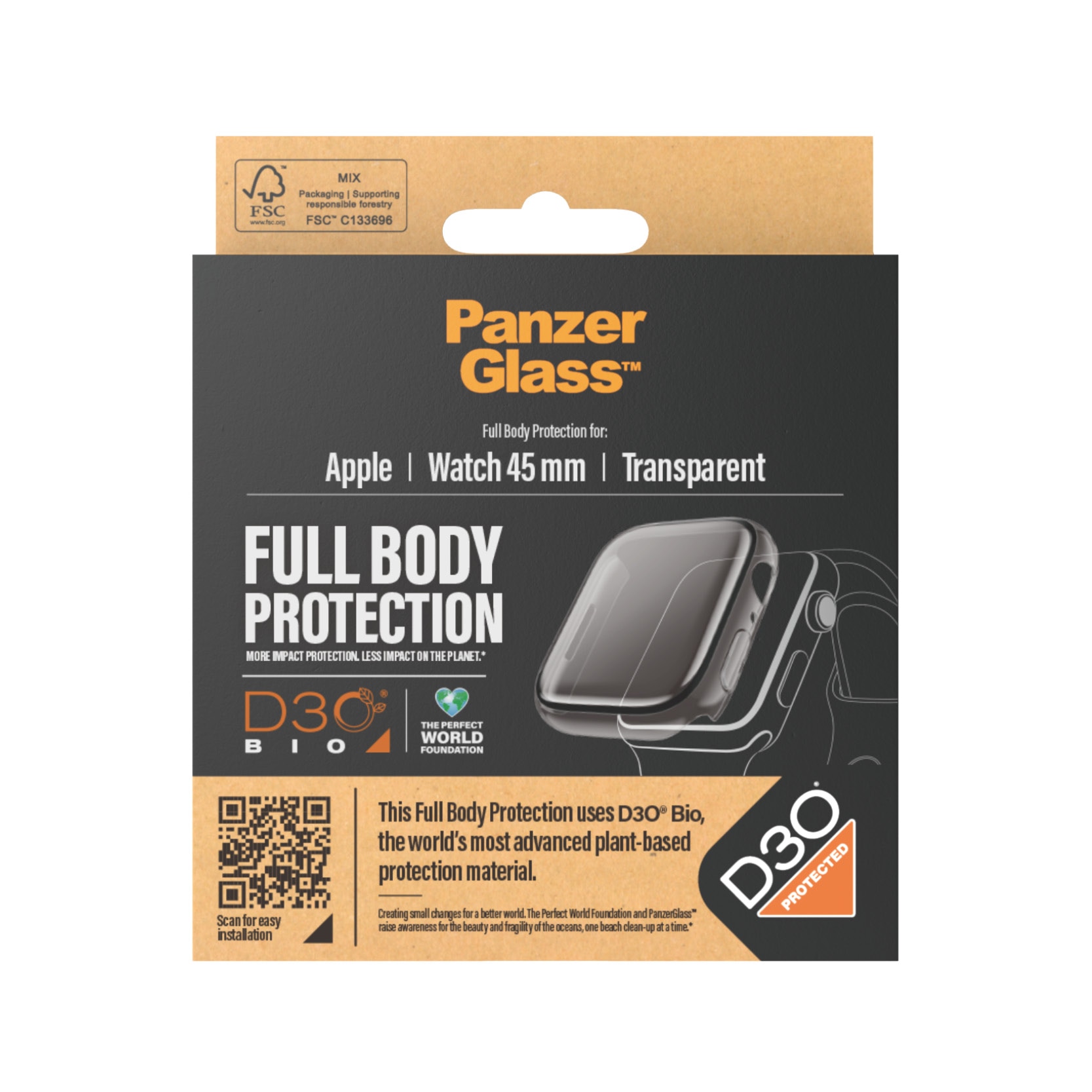 Full Body D3O Funda Apple Watch Series 7 45mm Transparente