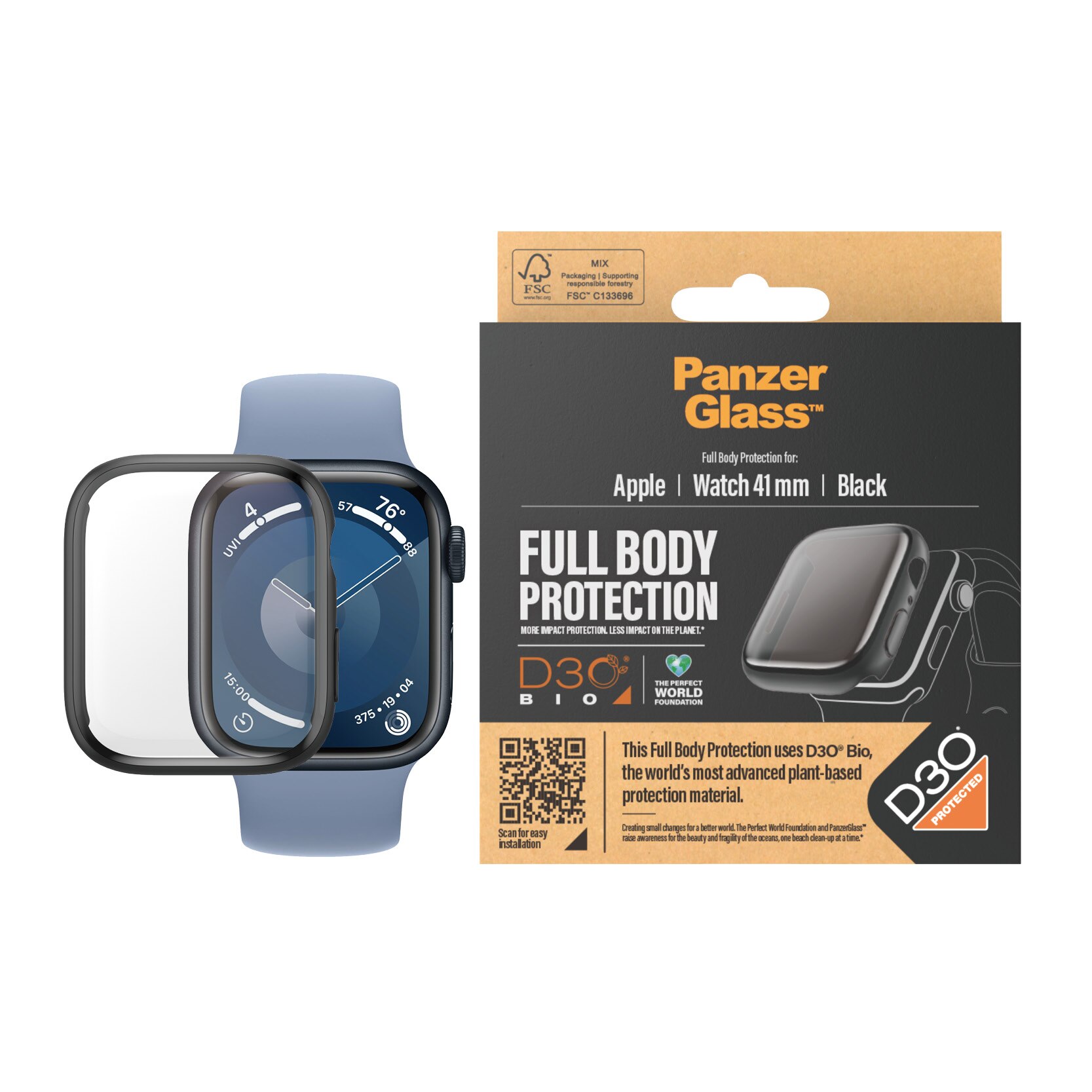 Full Body D3O Funda Apple Watch Series 8 41mm Negro