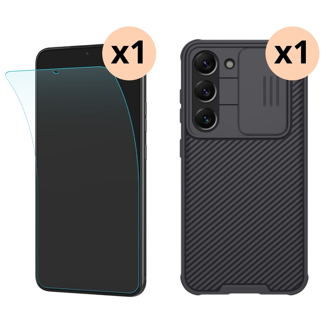 Kit para Samsung Galaxy S23 Plus: Funda CamShield y Screen Protector Neo Flex