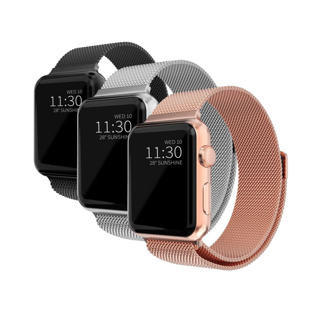 Kit para Apple Watch SE 40mm Pulsera milanesa negro, plata, oro rosa