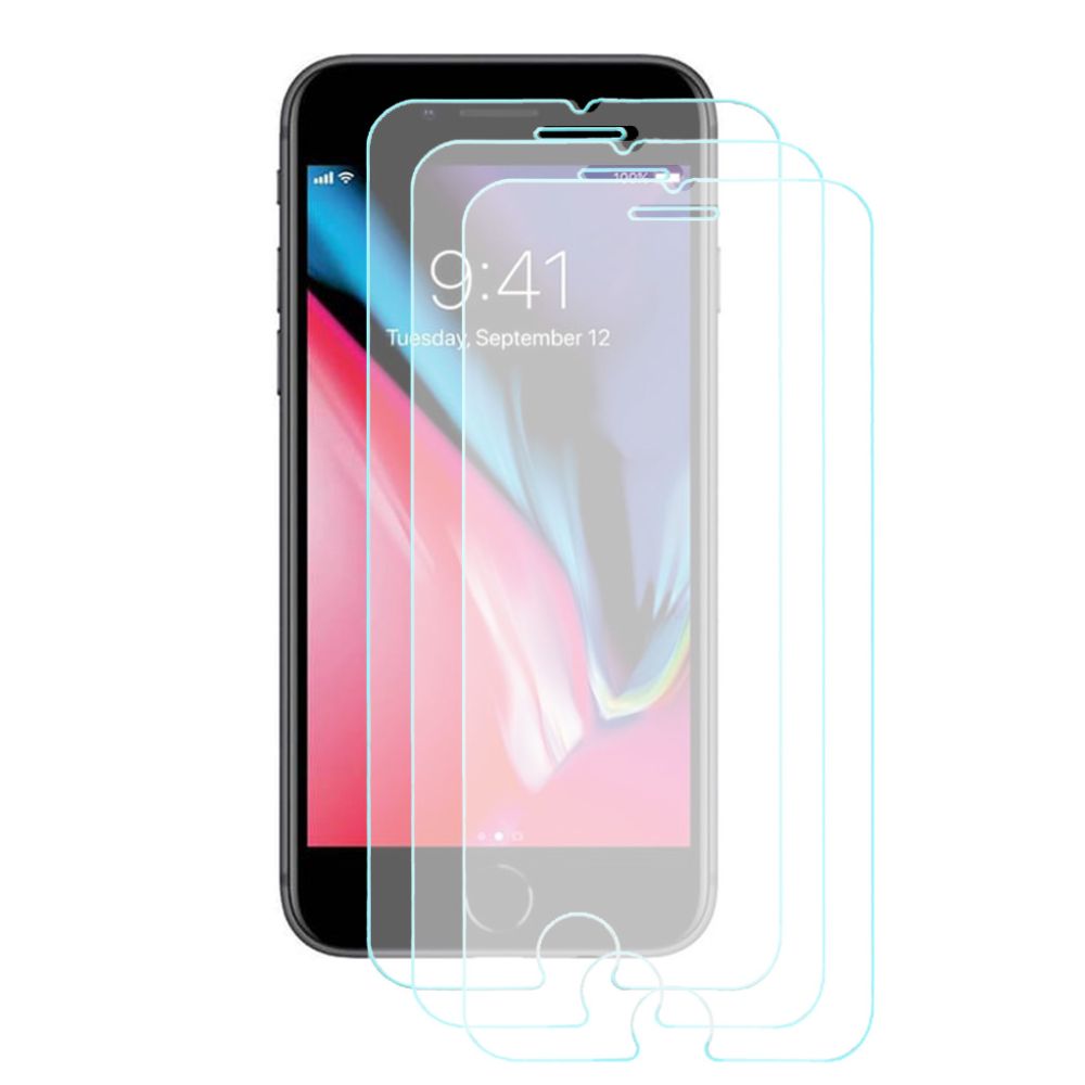 Kit para iPhone 8 3 piezas Protector de pantalla en cristal templado 0.3mm