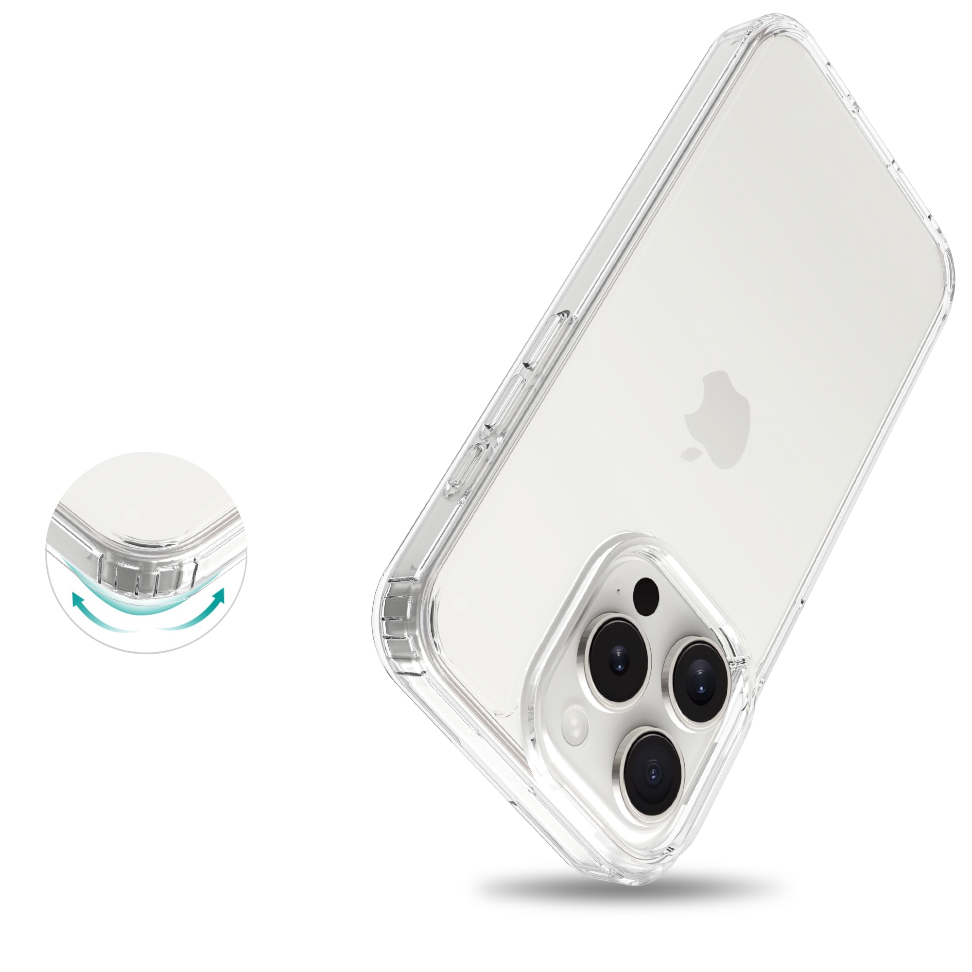 Funda híbrida para iPhone 15 Pro Max Transparente