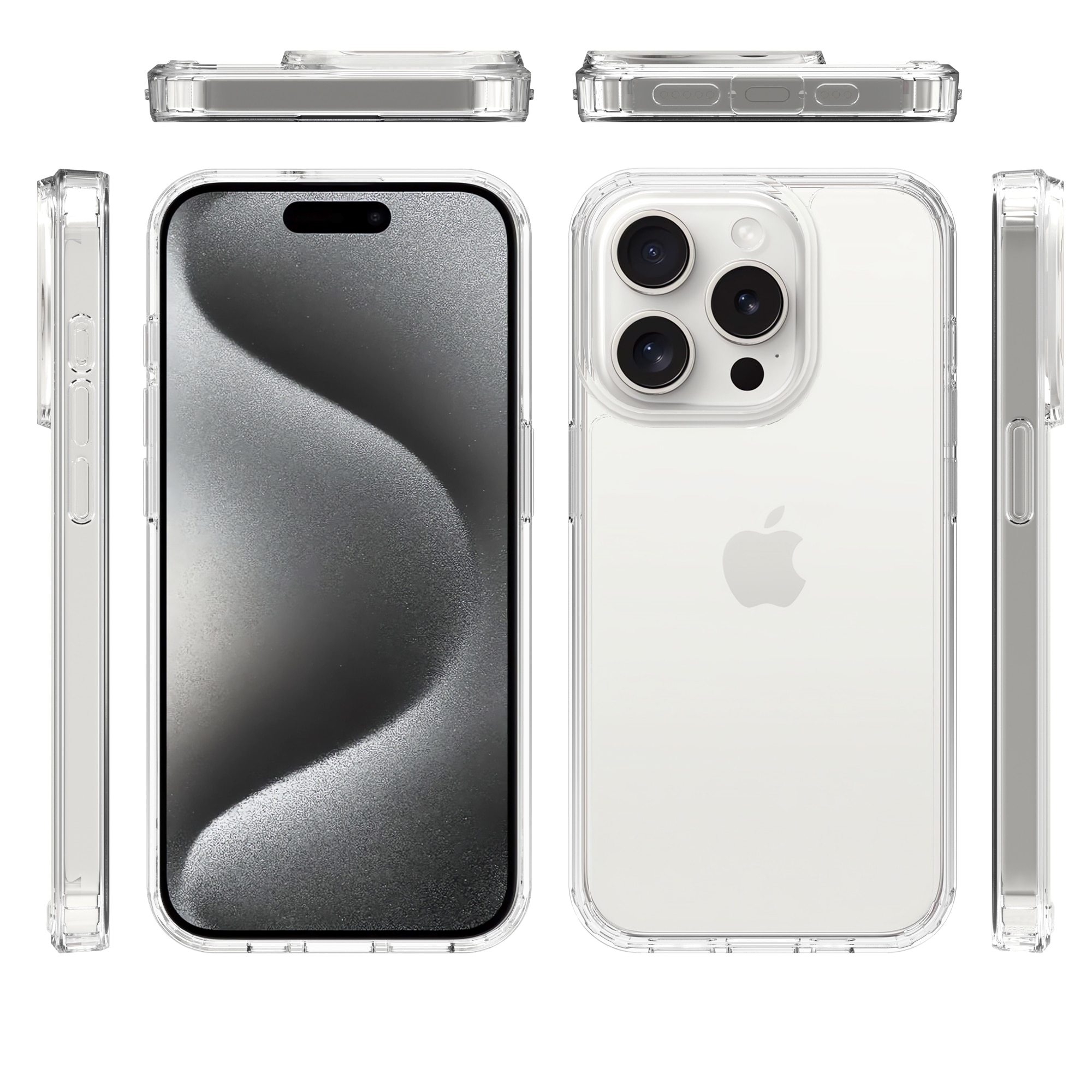 Funda híbrida para iPhone 15 Pro Max Transparente