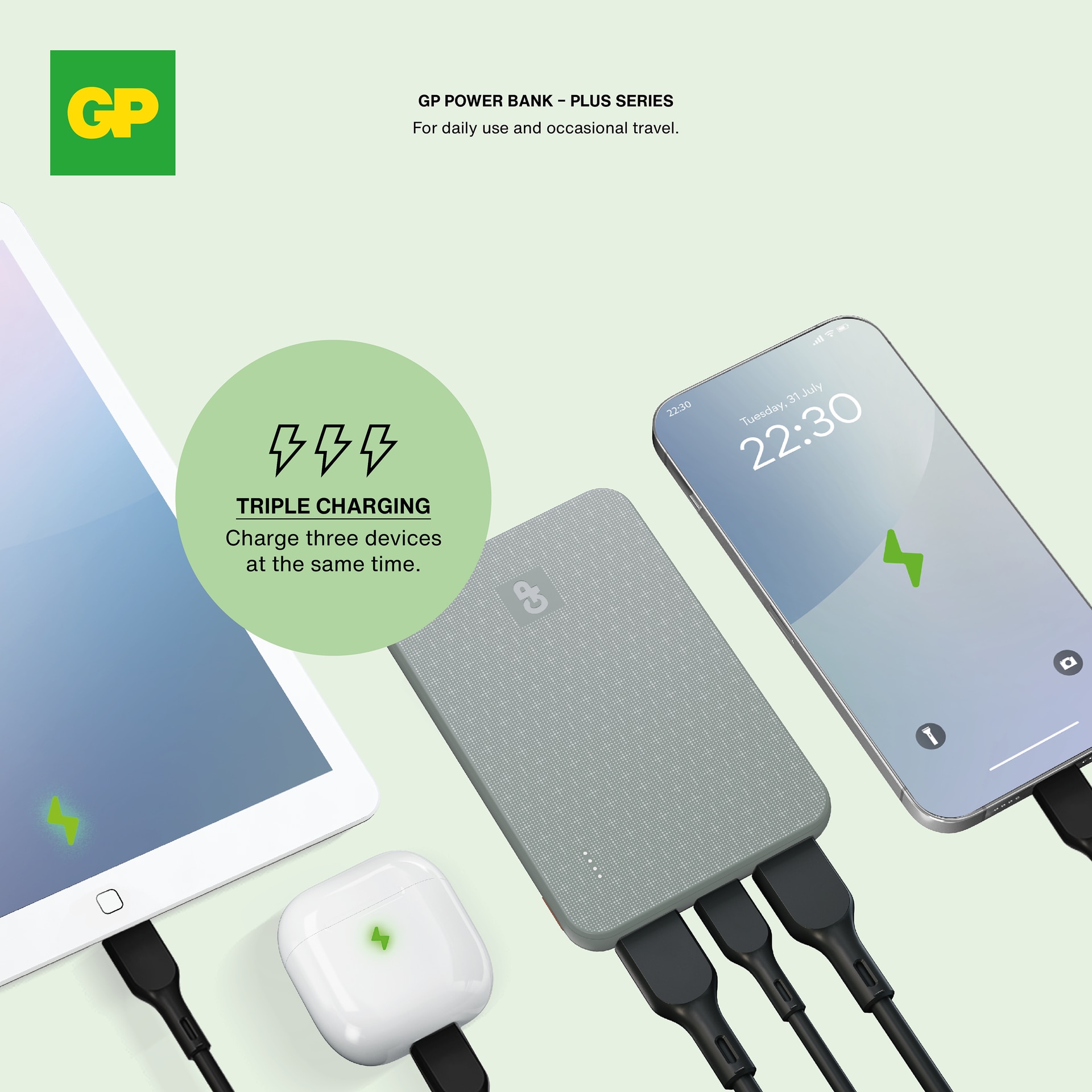 Powerbank Plus 5000mAh Gris