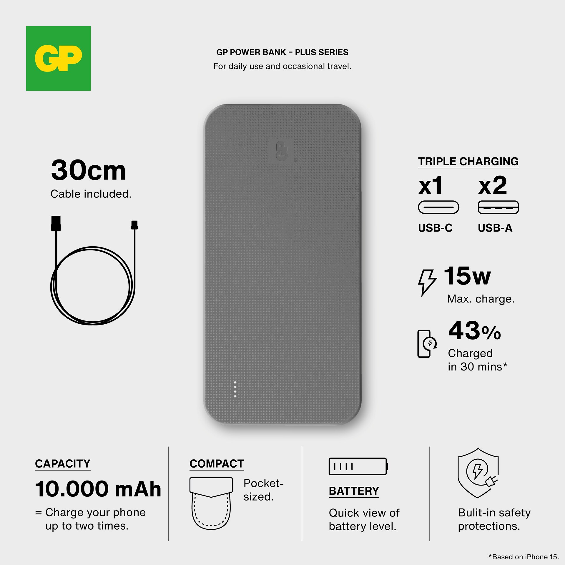 Powerbank Plus 10000mAh Black
