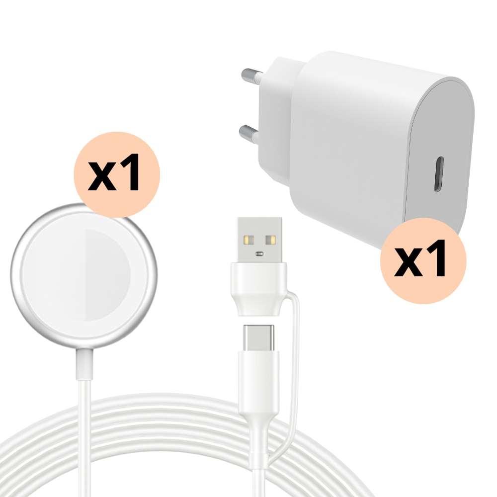 Cargador completo para Apple Watch - Cable de 1m y cargador de pared - Smartline