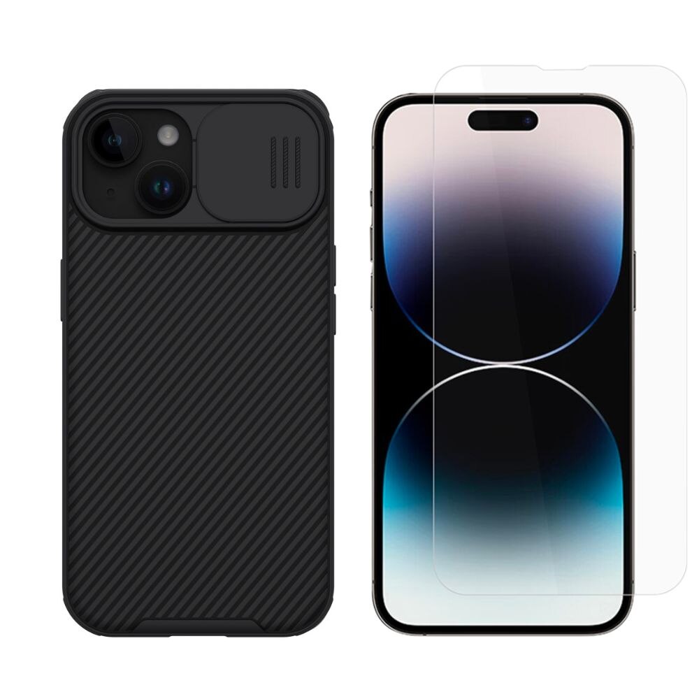 Kit para iPhone 15 Plus: Funda CamShield y protector de pantalla