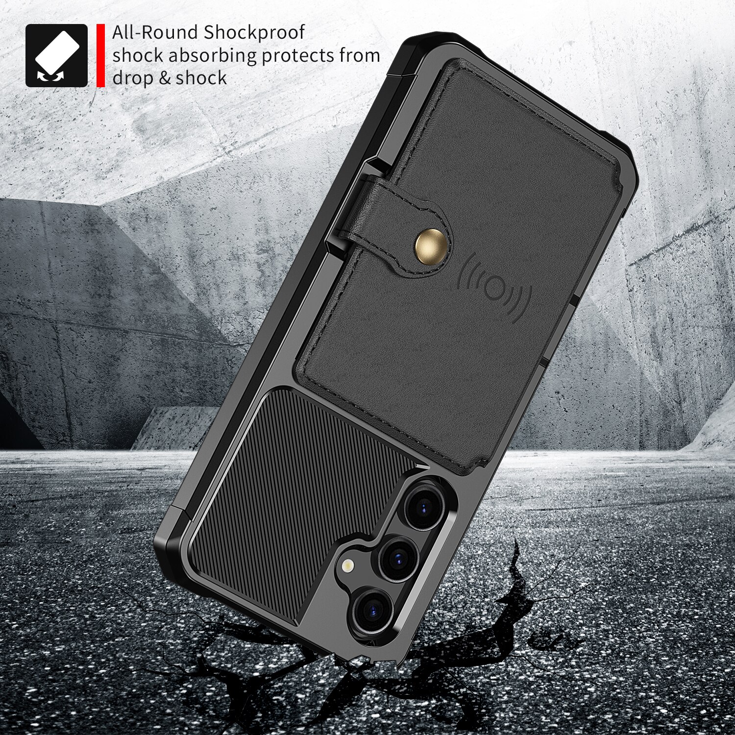 Funda con tarjetero Tough Multi-slot Samsung Galaxy S23 FE negro