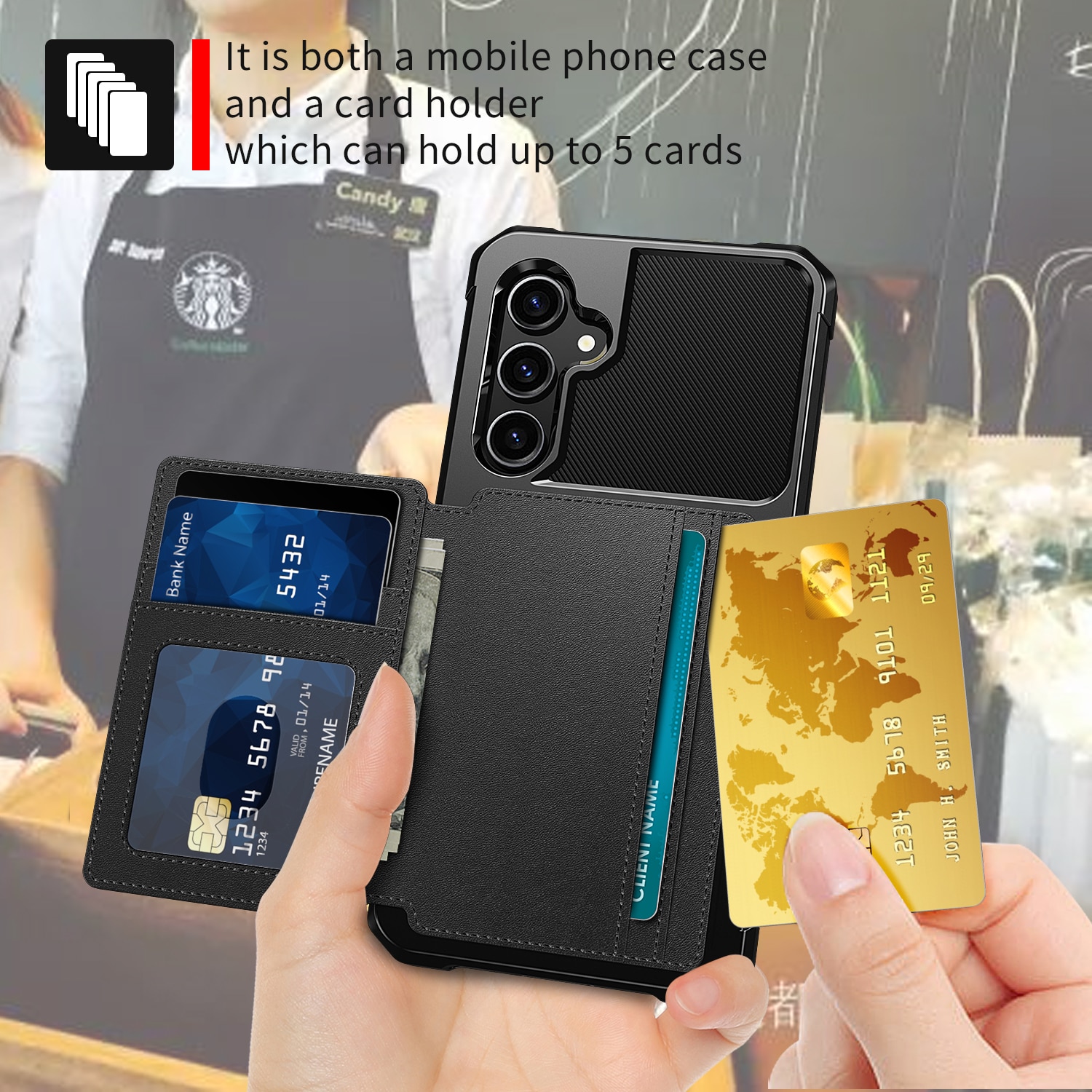 Funda con tarjetero Tough Multi-slot Samsung Galaxy S23 FE Negro