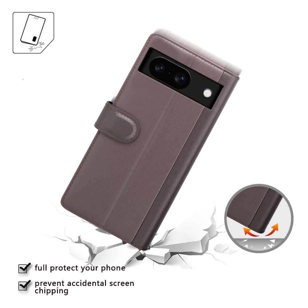 Funda de cuero genuino Google Pixel 8, Marrón