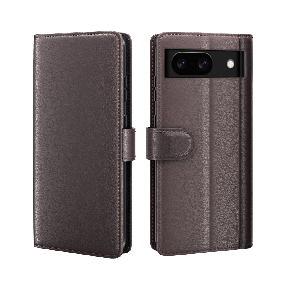 Funda de cuero genuino Google Pixel 8, Marrón