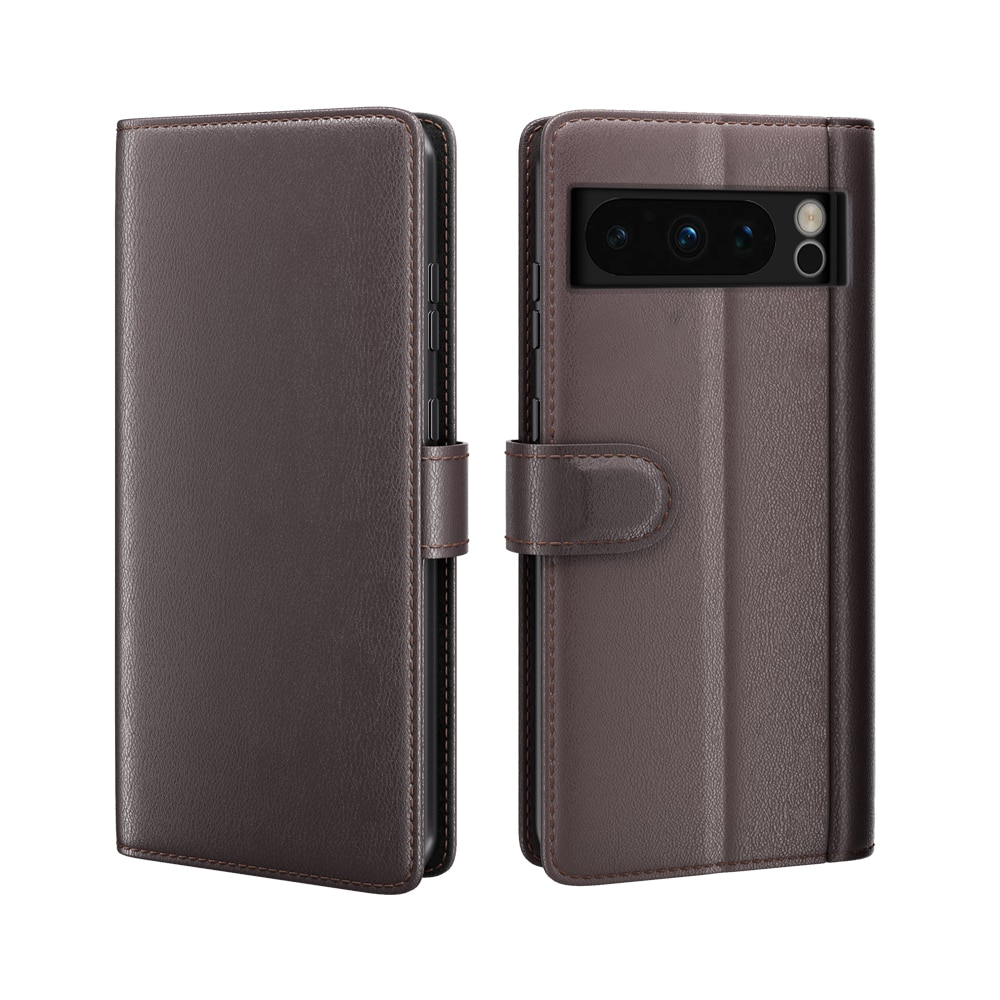 Funda de cuero genuino Google Pixel 8 Pro, Marrón