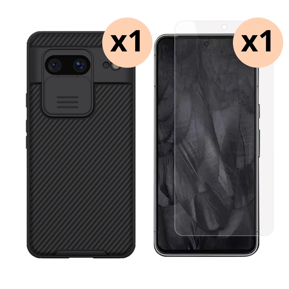 Kit para Google Pixel 8: Funda CamShield y protector de pantalla