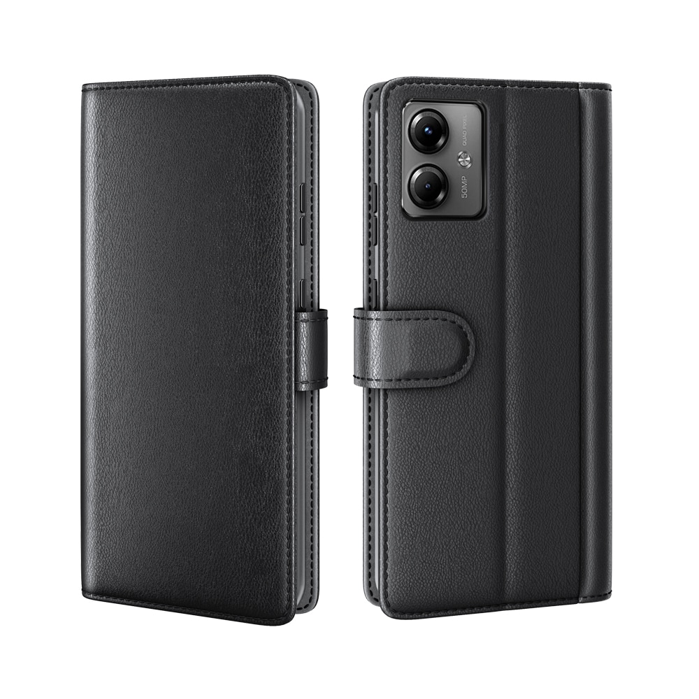 Funda de cuero genuino Motorola Moto G14, Negro