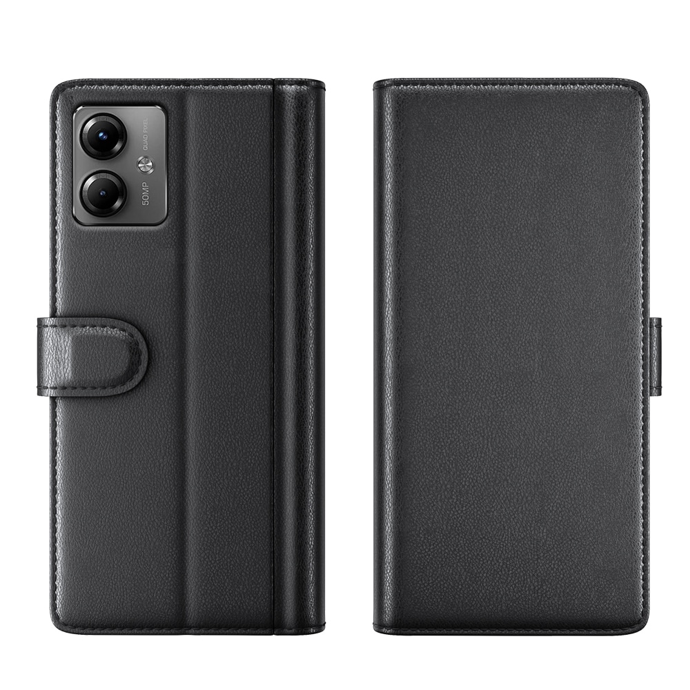 Funda de cuero genuino Motorola Moto G14, Negro