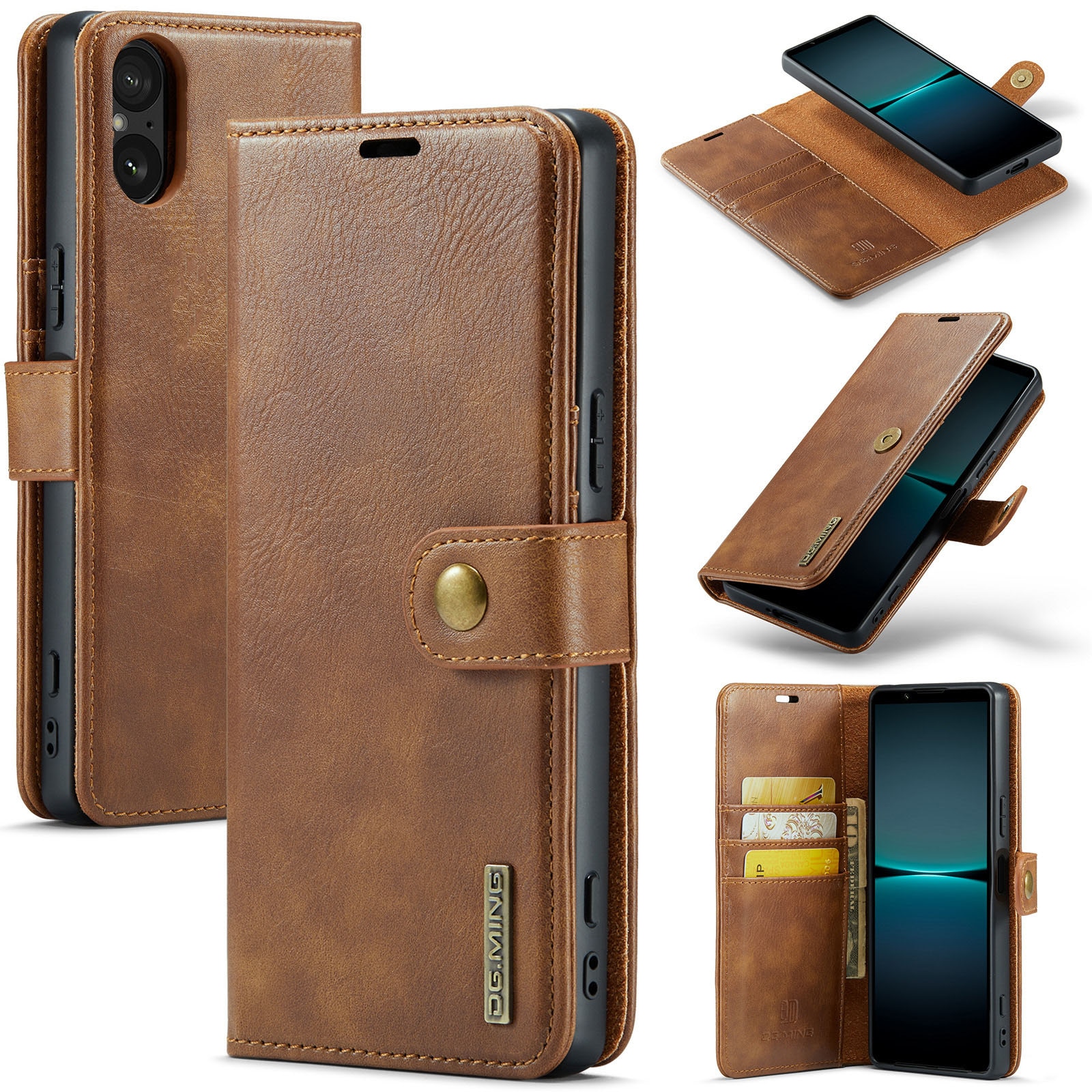 Cartera Magnet Wallet Sony Xperia 5 V Cognac