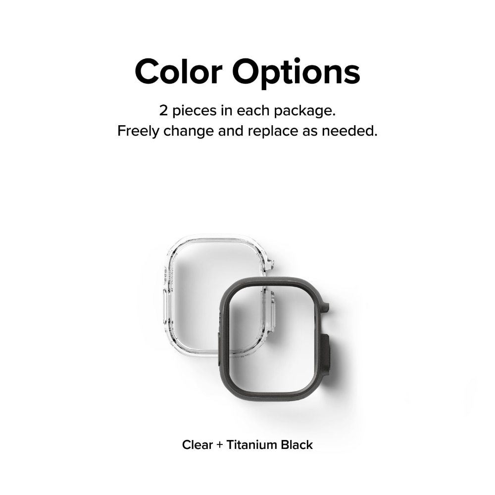 Funda Slim (2 piezas) Apple Watch Ultra 49mm Titanium Black & Clear