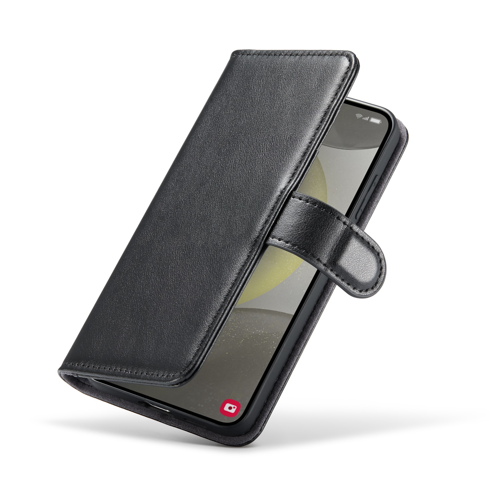 Funda de cuero genuino Samsung Galaxy S24 Plus, Negro