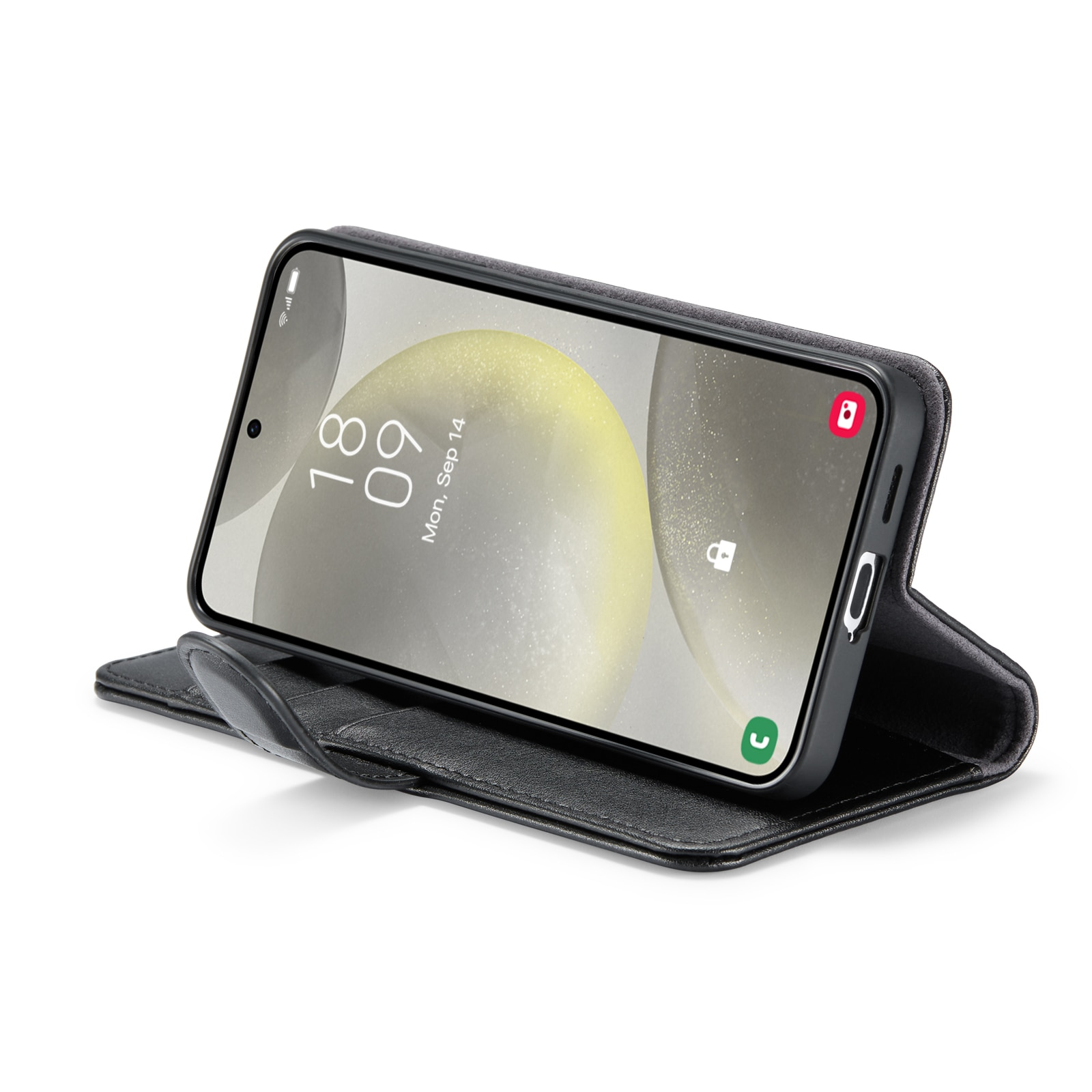 Funda de cuero genuino Samsung Galaxy S24 Plus, Negro